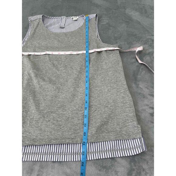 J.Crew Style Grey & Striped in back Sleeveless Round Neck Top Large - Picture 6 of 6